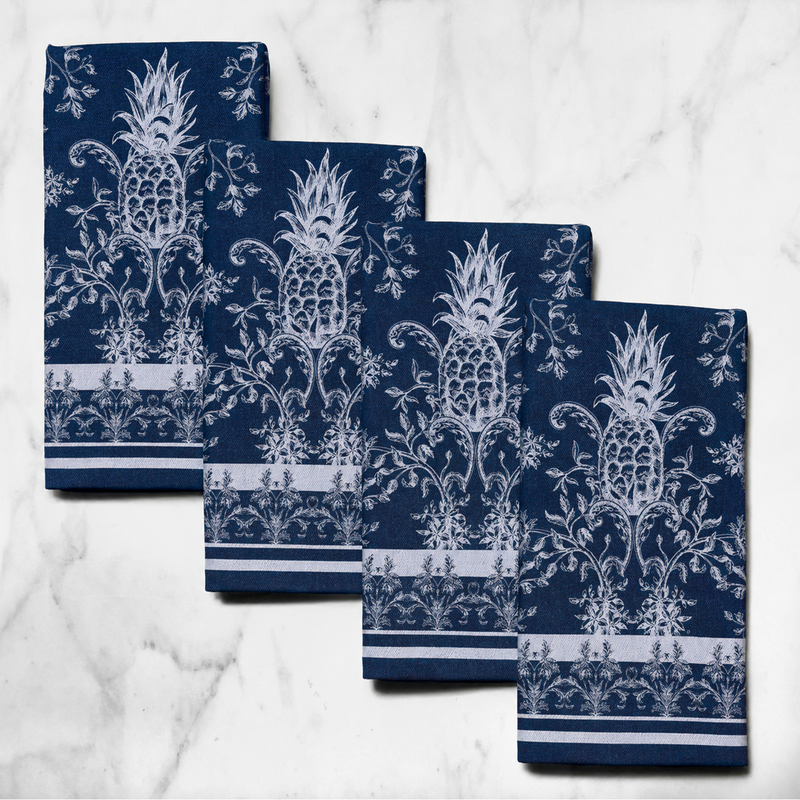 Denim Indigo Cotton Napkins / Placemats – 100% Colombian Cotton, Hand Block Printed